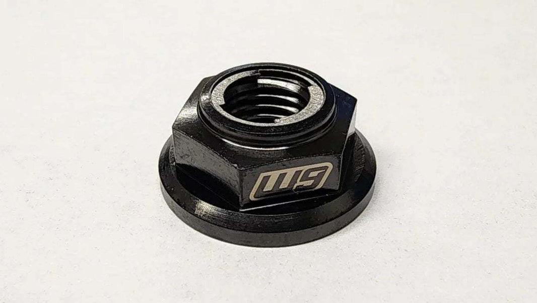 Warp 9 Titanium Swingarm replacement nut with Fuji spring lock for SurRon LBX