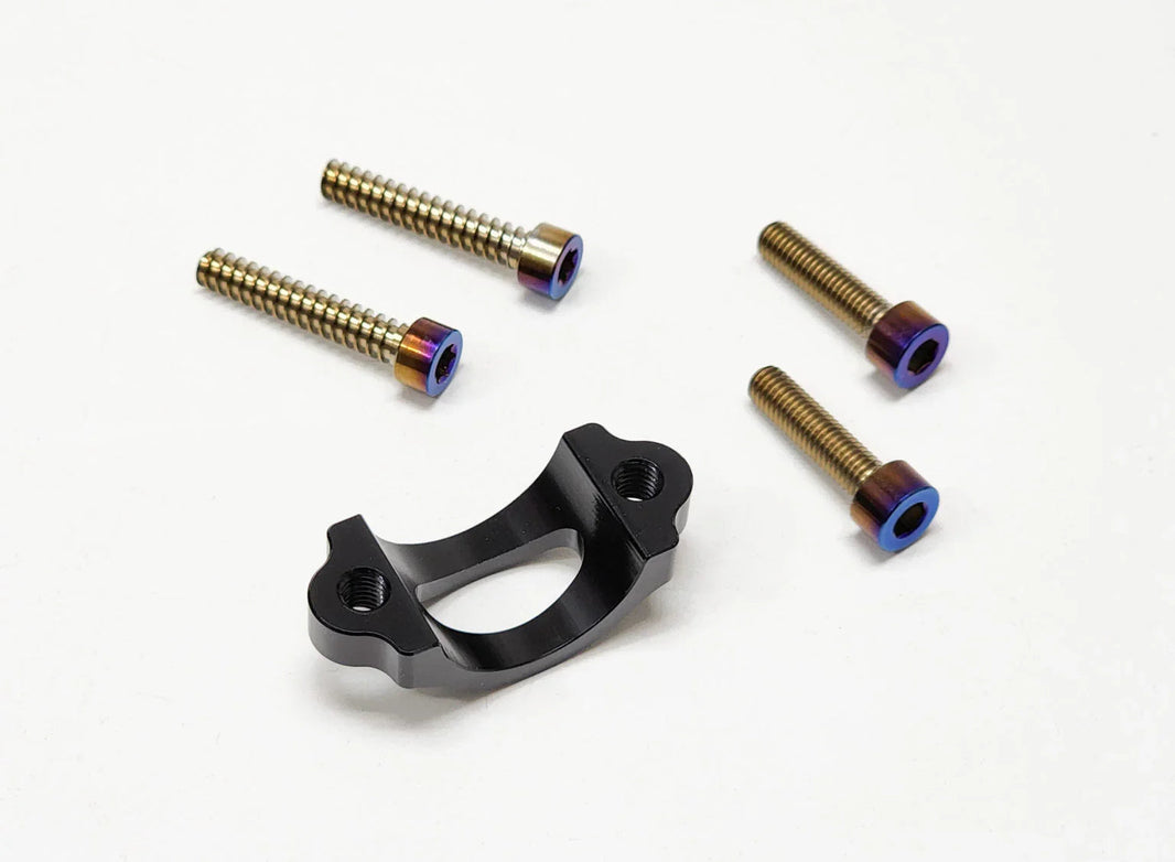 Warp 9 Surron Horn and Light Button Update Kit with burnt titanium screws and back half bracket for Surron bikes