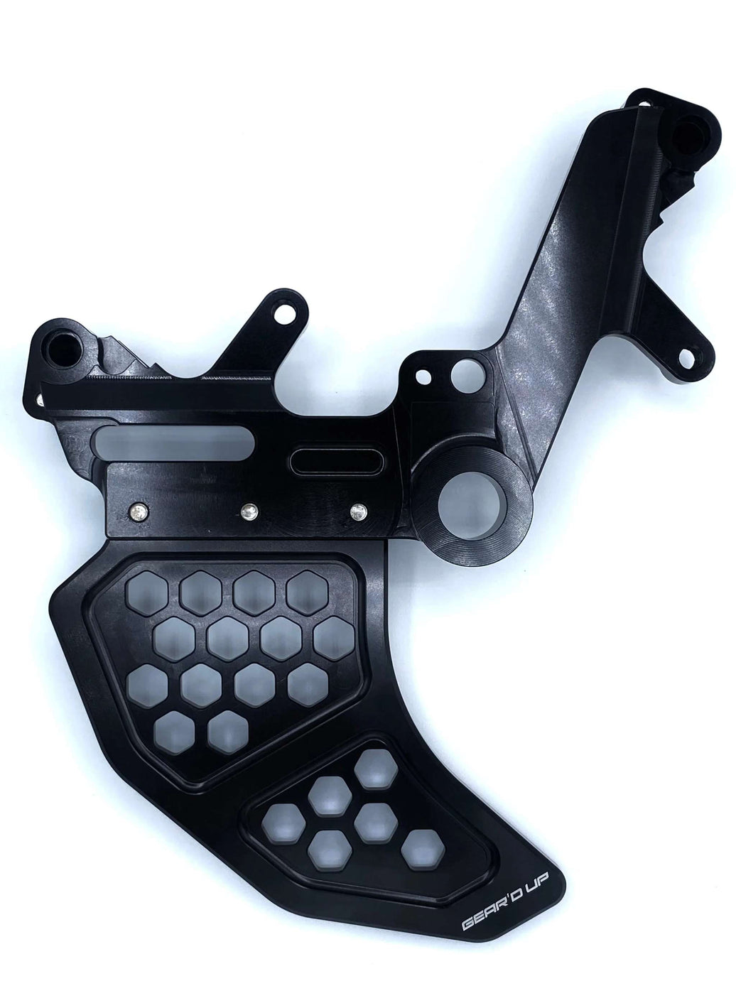Ultra Bee Rear Dual Caliper Bracket and Rotor Guard Black Gear’d Up EV Warehouse