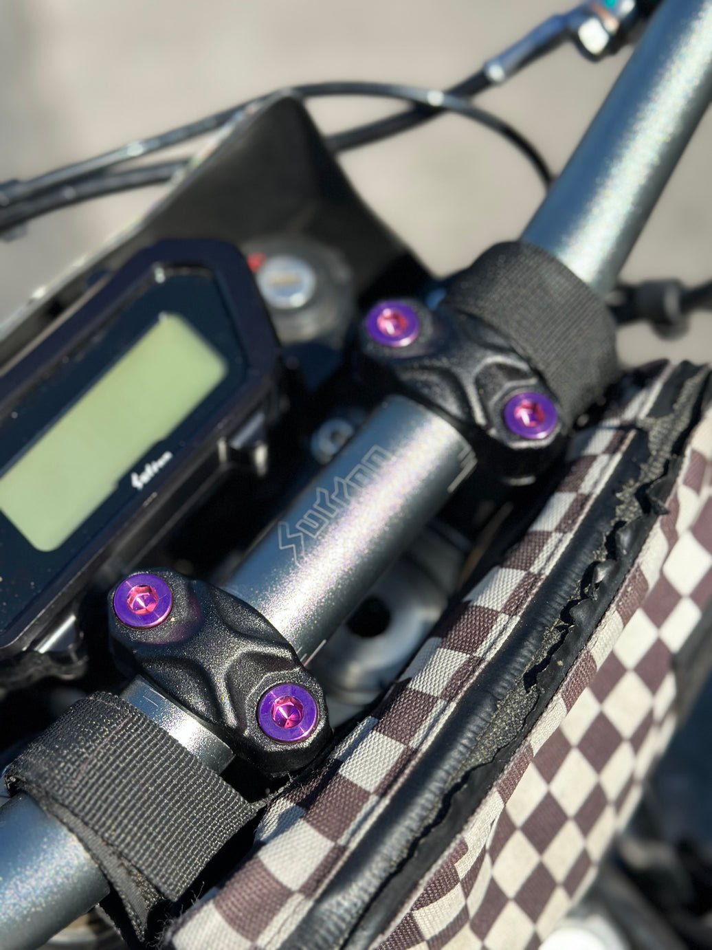 Titanium Handlebar Clamp Bolts Purple - Surron Ultra Bee