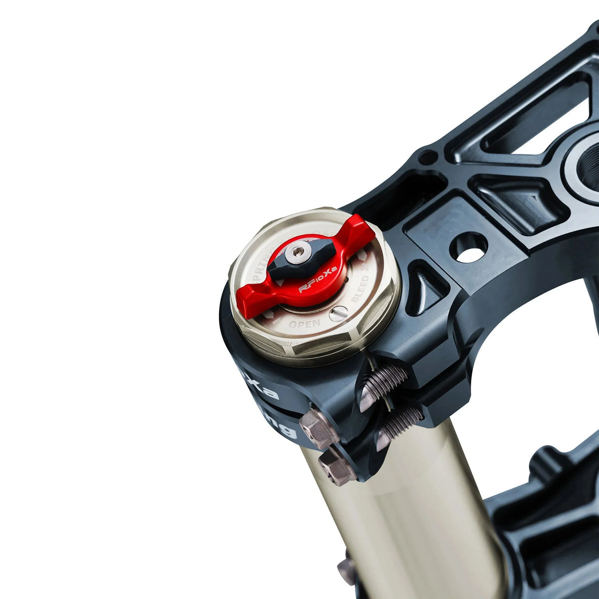Aluminum gold RFloXa Ultra43 Surron Ultra Bee Forks adjusters knobs dials tuners compression stiffness