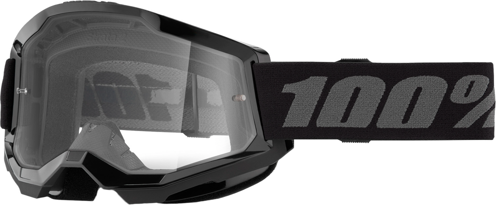 100-PERCENT STRATA 2 GOGGLE BLACK CLEAR/SILVER LENS