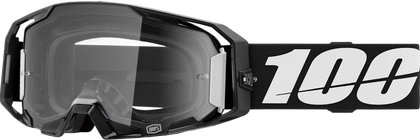 100% ARMATIC GOGGLES - "BLACK" CLEAR/SILVER FLASH LENS