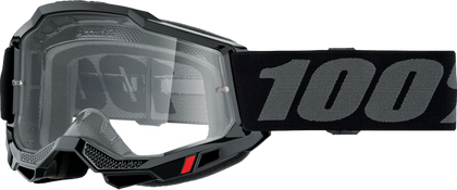 100-PERCENT ACCURI 2 GOGGLE BLACK CLEAR/SILVER LENS