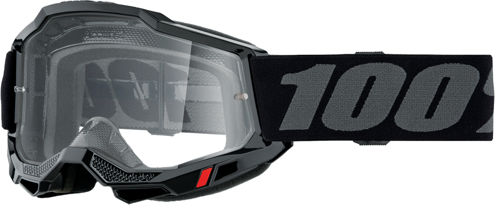 100-PERCENT ACCURI 2 GOGGLE BLACK CLEAR/SILVER LENS