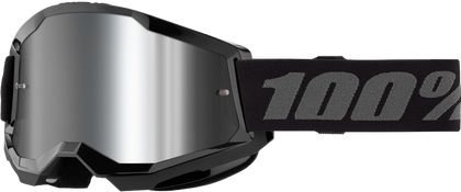 100-PERCENT STRATA 2 GOGGLE BLACK CLEAR/SILVER LENS