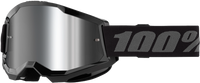100-PERCENT STRATA 2 GOGGLE BLACK CLEAR/SILVER LENS