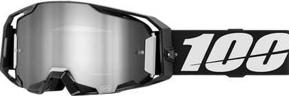 100% ARMATIC GOGGLES - "BLACK" CLEAR/SILVER FLASH LENS