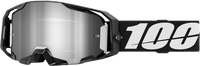 100% ARMATIC GOGGLES - "BLACK" CLEAR/SILVER FLASH LENS