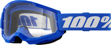 100-PERCENT STRATA 2 GOGGLE BLUE CLEAR/RED LENS