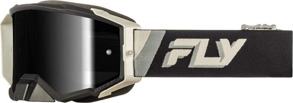 FLY RACING ZONE ELITE GOGGLE BLACK/GREY W/ BLACK MIRROR/SMOKE LENS