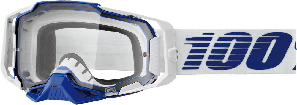 100% Armega Goggles Blue/Clear Lens