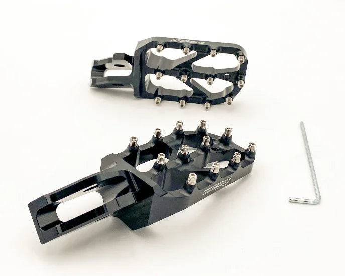 Warp 9 Ultra Bee Elite Foot Pegs for Surron Ultra Bee with CNC machined 7075T6 aluminum and stainless teeth