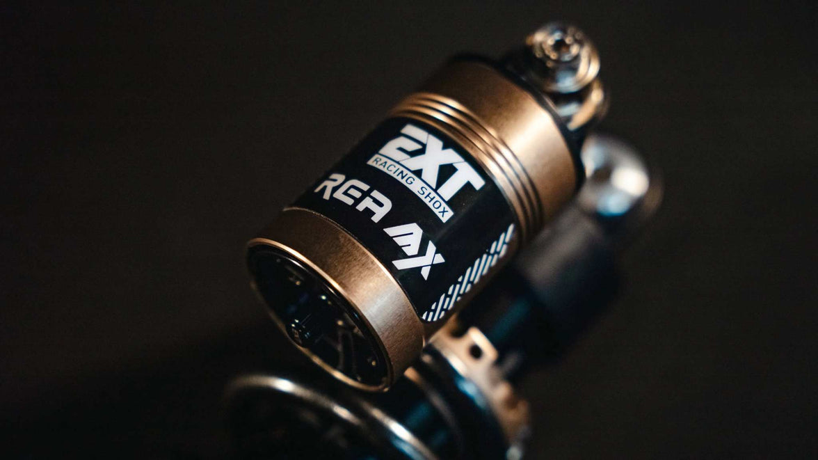 EXT REA MX ultra bee rear shock with 4-way adjustability and bolt-on installation