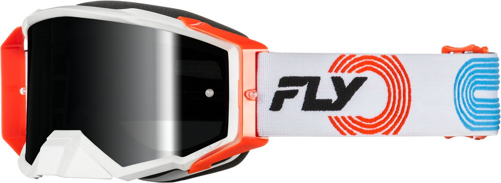 FLY RACING ZONE ELITE GOGGLE GREY/RED/BLUE W/ BLACK MIRROR/SMOKE LENS