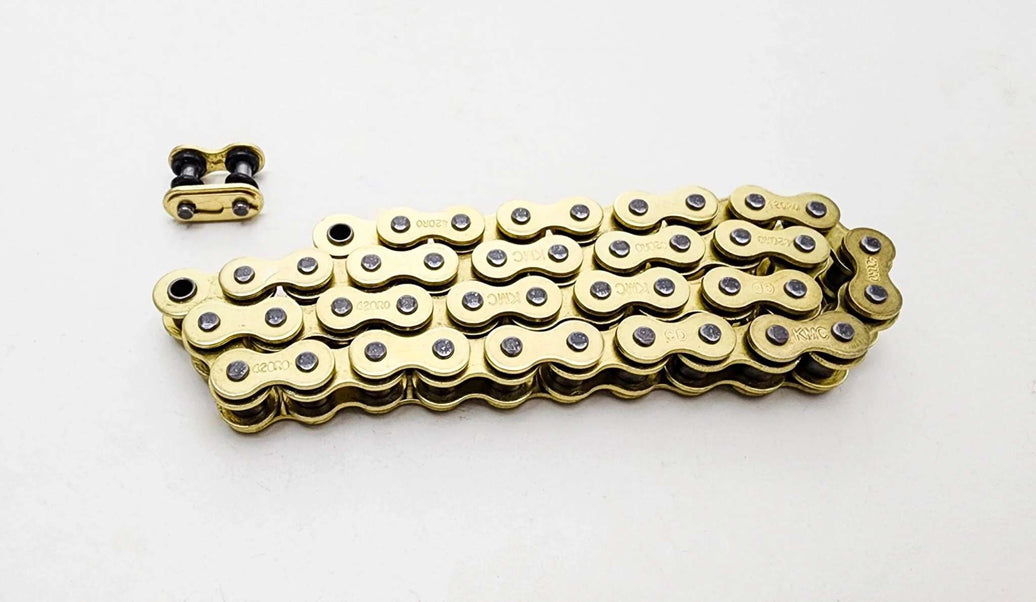Warp 9 Surron LBX Drive Chain 420 x 42L Gold KMC with master link for Surron LBX and Segway X160 X260