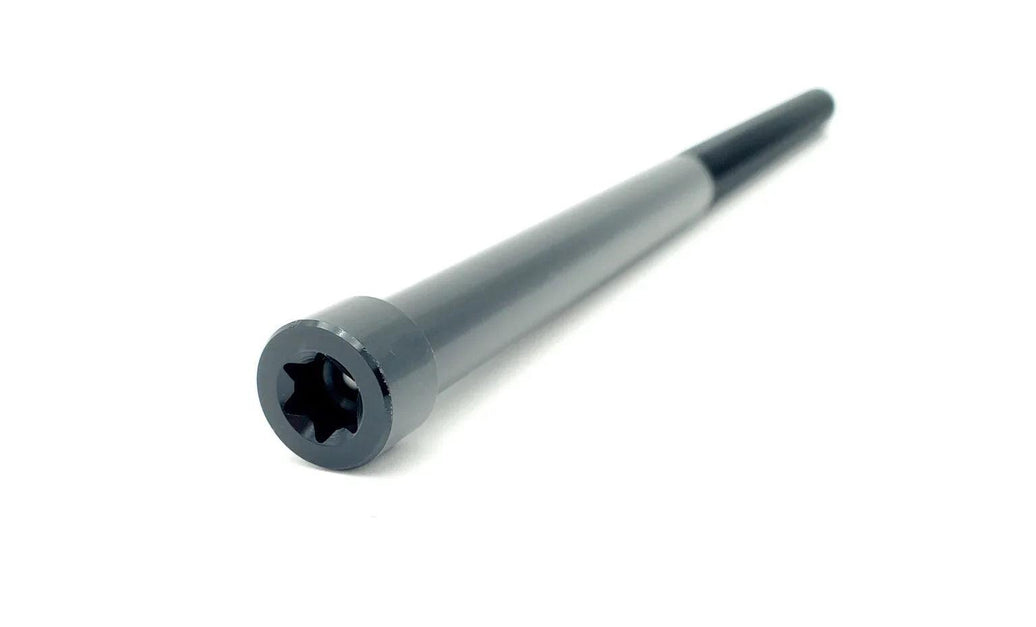 Warp 9 Steer Lock replacement bolt with Torx T45 head, black anodized aluminum, fits Surron LBX and Segway X160/X260