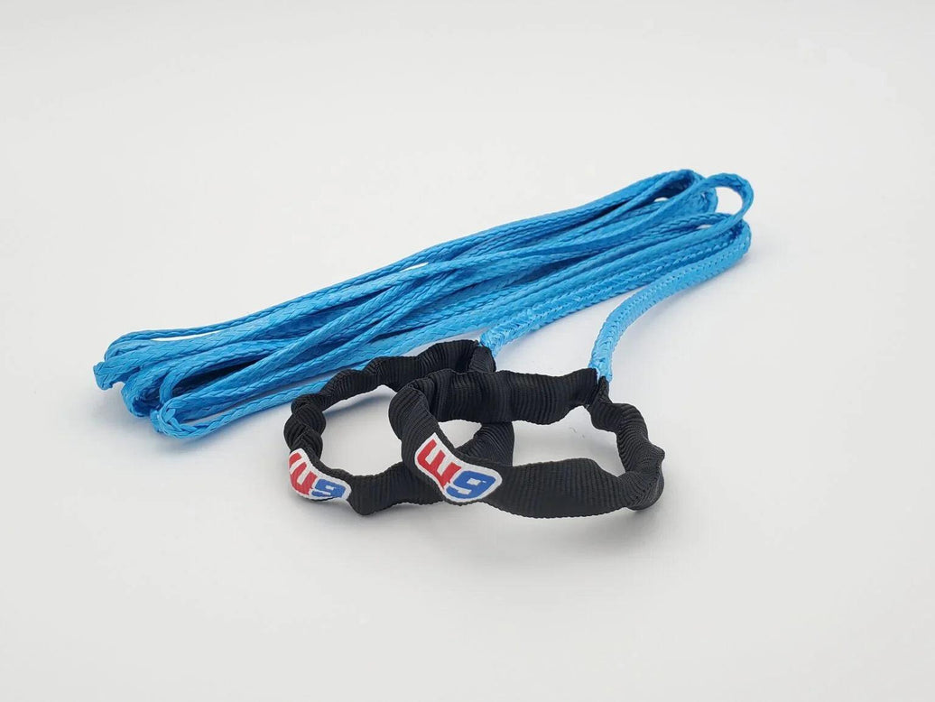 Warp 9 Tow Rope 3.5mm x 20ft with double-looped Kevlar sheath ends and 2200lbs break strength made from lightweight 12 strand SPECTRA UHMWPE