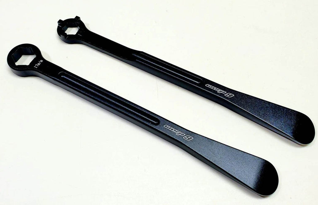 Warp 9 Surron Tire Levers anodized black forged aluminum multi tool with tire spoons and nut wrenches for Surron bike maintenance