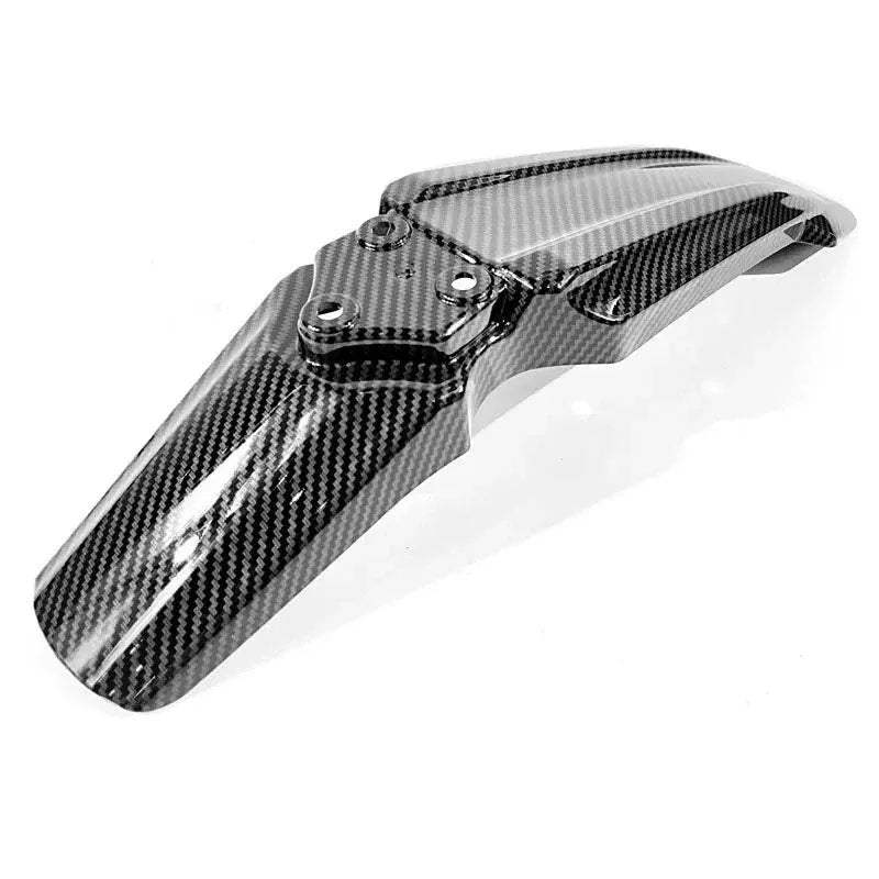 Surron LBX Carbon Front Fender mounted on bike front wheel