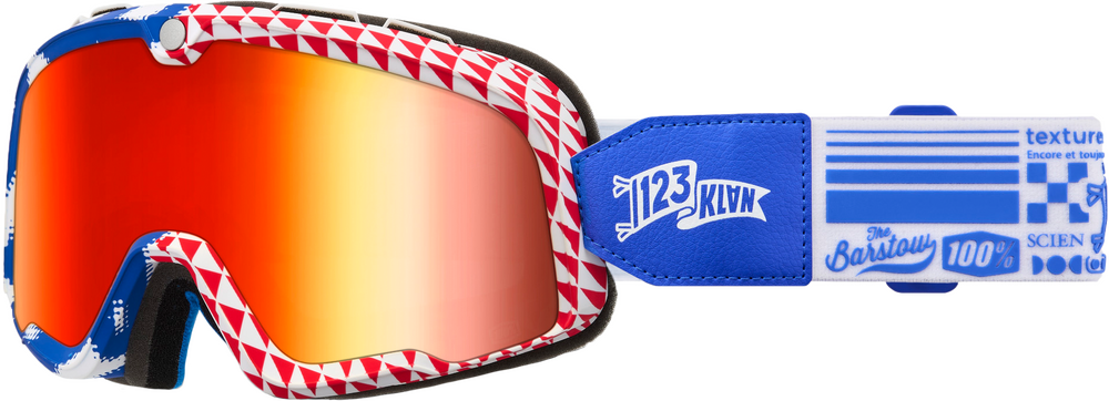100% BARSTOW GOGGLES - "ARTISTSERIES 123 KLAN" MIRROR RED LENS