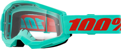 100-PERCENT STRATA 2 GOGGLE MAUPITI CLEAR/SILVER LENS