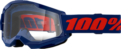 100-PERCENT STRATA 2 GOGGLE NAVY CLEAR/RED LENS