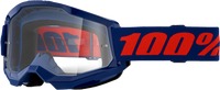 100-PERCENT STRATA 2 GOGGLE NAVY CLEAR/RED LENS