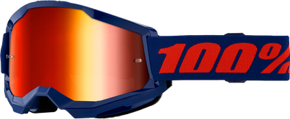 100-PERCENT STRATA 2 GOGGLE NAVY CLEAR/RED LENS