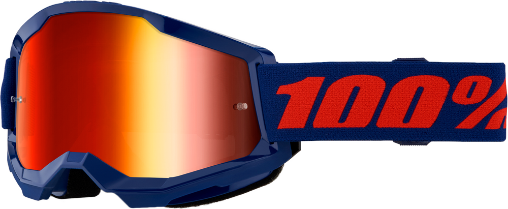 100-PERCENT STRATA 2 GOGGLE NAVY CLEAR/RED LENS