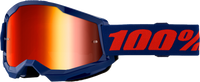 100-PERCENT STRATA 2 GOGGLE NAVY CLEAR/RED LENS