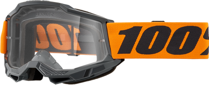 100-PERCENT STRATA 2 GOGGLE NEON ORANGE CLEAR/GOLD LENS