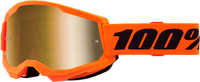 100-PERCENT STRATA 2 GOGGLE NEON ORANGE CLEAR/GOLD LENS