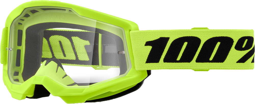 100% STRATA 2 GOGGLES -  NEON YELLOW