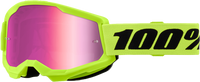 100-PERCENT STRATA 2 GOGGLE NEON YELLOW CLEAR/PINK LENS