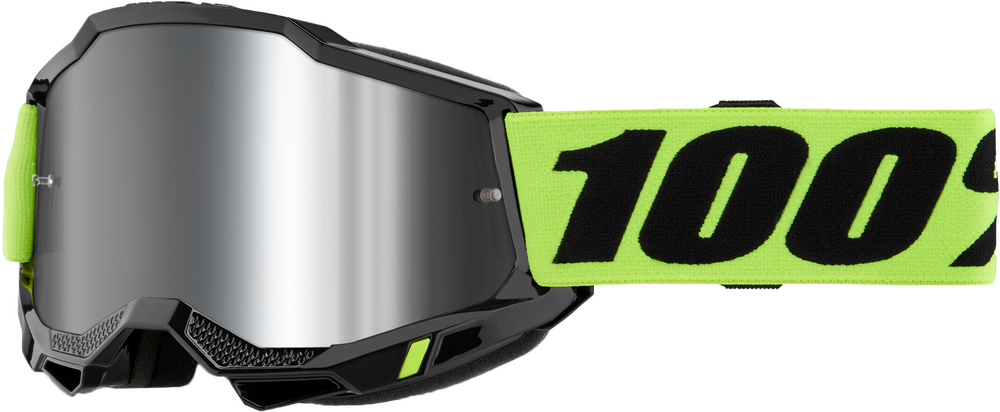 100-PERCENT ACCURI 2 GOGGLE NEON YELLOW CLEAR/SILVER LENS