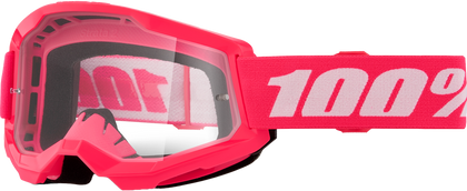 100-PERCENT STRATA 2 GOGGLE PINK CLEAR/RED LENS