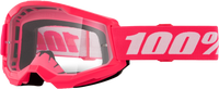 100-PERCENT STRATA 2 GOGGLE PINK CLEAR/RED LENS
