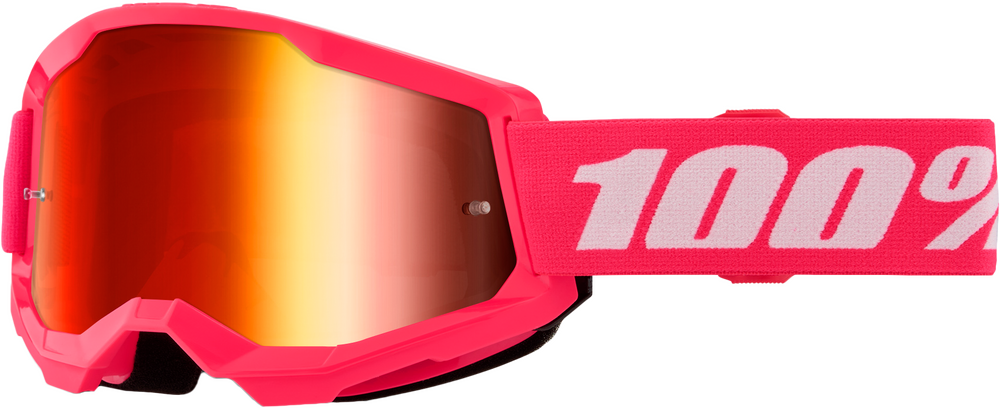 100-PERCENT STRATA 2 GOGGLE PINK CLEAR/RED LENS