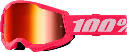 100-PERCENT STRATA 2 GOGGLE PINK CLEAR/RED LENS