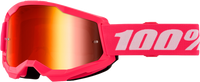 100-PERCENT STRATA 2 GOGGLE PINK CLEAR/RED LENS