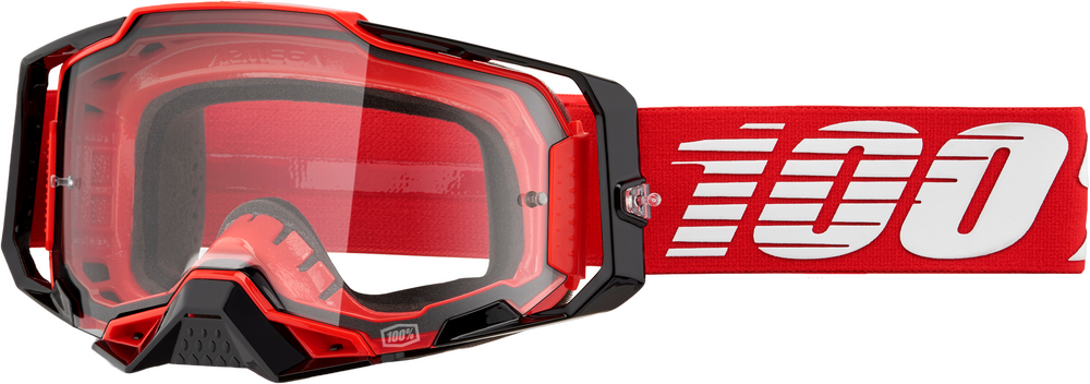 100% ARMEGA GOGGLES - "RED CLEAR/RED LENS