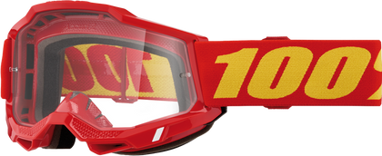 100-PERCENT ACCURI 2 GOGGLE RED CLEAR/RED LENS