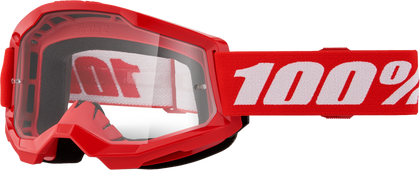 100-PERCENT STRATA 2 GOGGLE RED CLEAR/RED LENS
