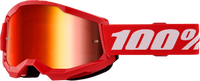100-PERCENT STRATA 2 GOGGLE RED CLEAR/RED LENS