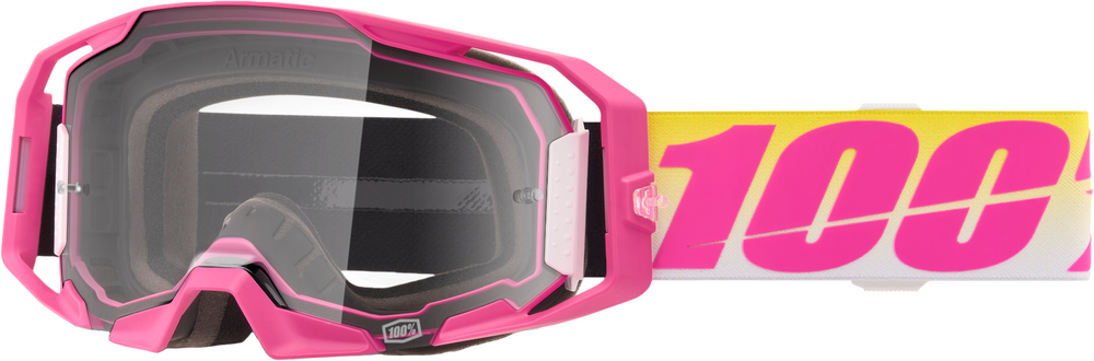 100% ARMATIC GOGGLES - "SELLARS" CLEAR/PINK LENS