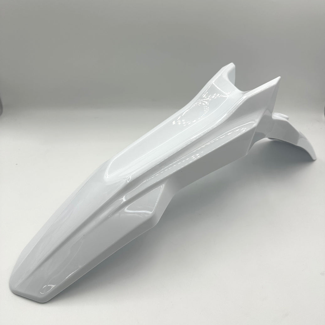 Surron Ultra Bee OEM gloss white front fender replacement, 2023-2025