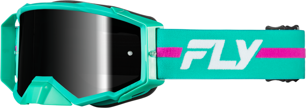FLY RACING ZONE PRO GOGGLE TEAL/PURPLE W/ BLACK MIRROR/SMOKE LENS