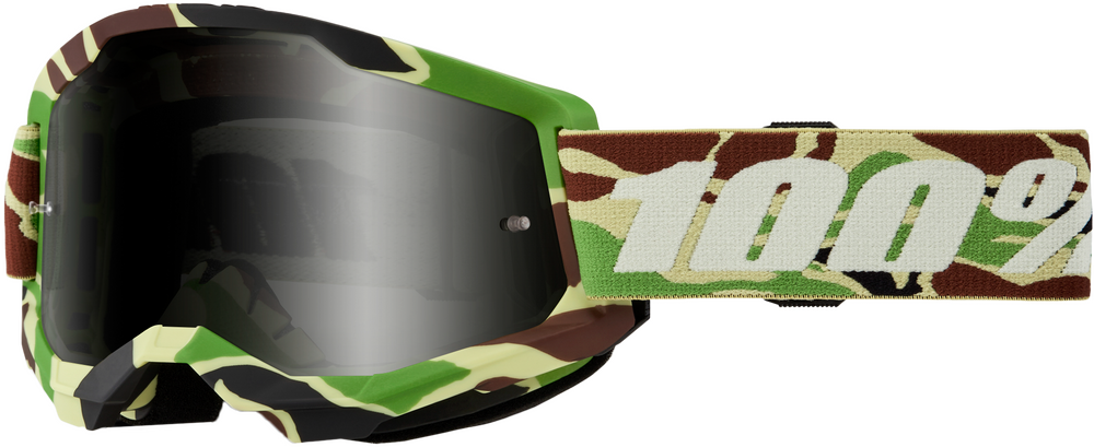 100% STRATA 2 SAND GOGGLES - WAR CAMO Black Smoke Lens