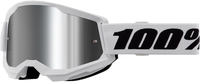 100-PERCENT STRATA 2 GOGGLE WHITE CLEAR/SILVER LENS